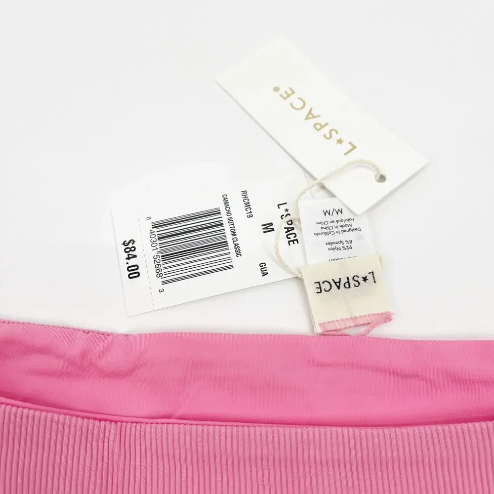 L*Space The Camacho Bikini Bottoms Low Rise In Guava Pink Medium NEW with Tags!